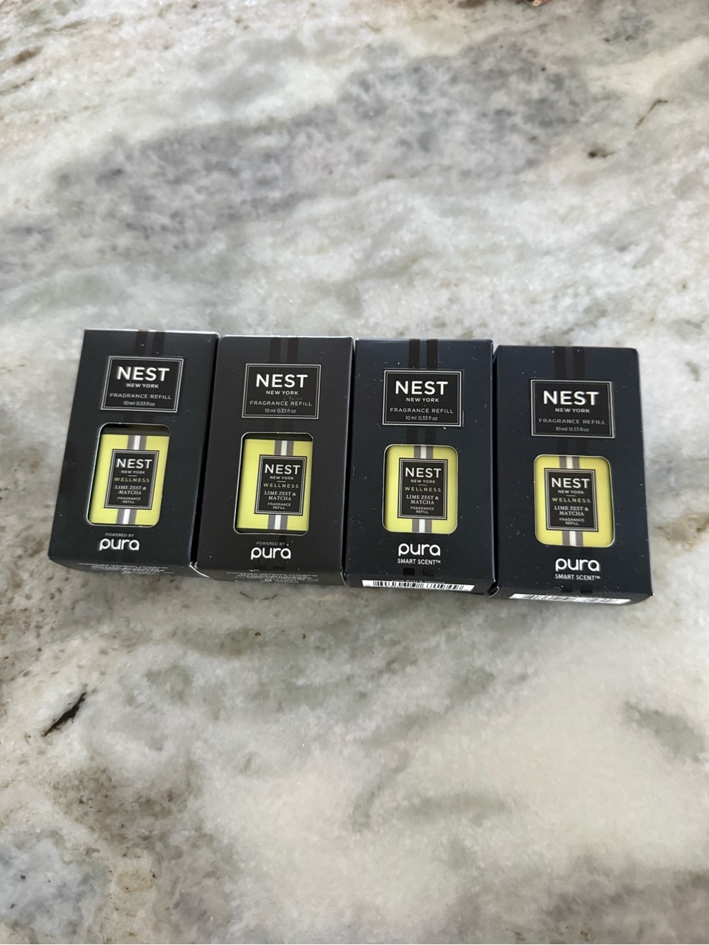 NEST Fragrances Lime Zest & Matcha Refill – Black and Lime - Set of 4